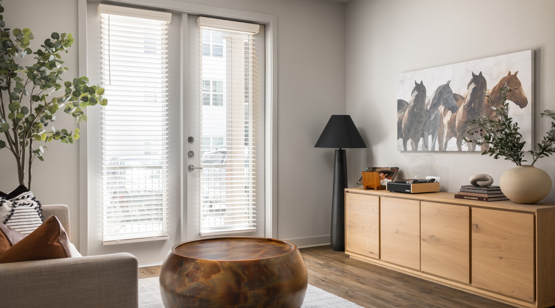 Open space living area with natural lighting