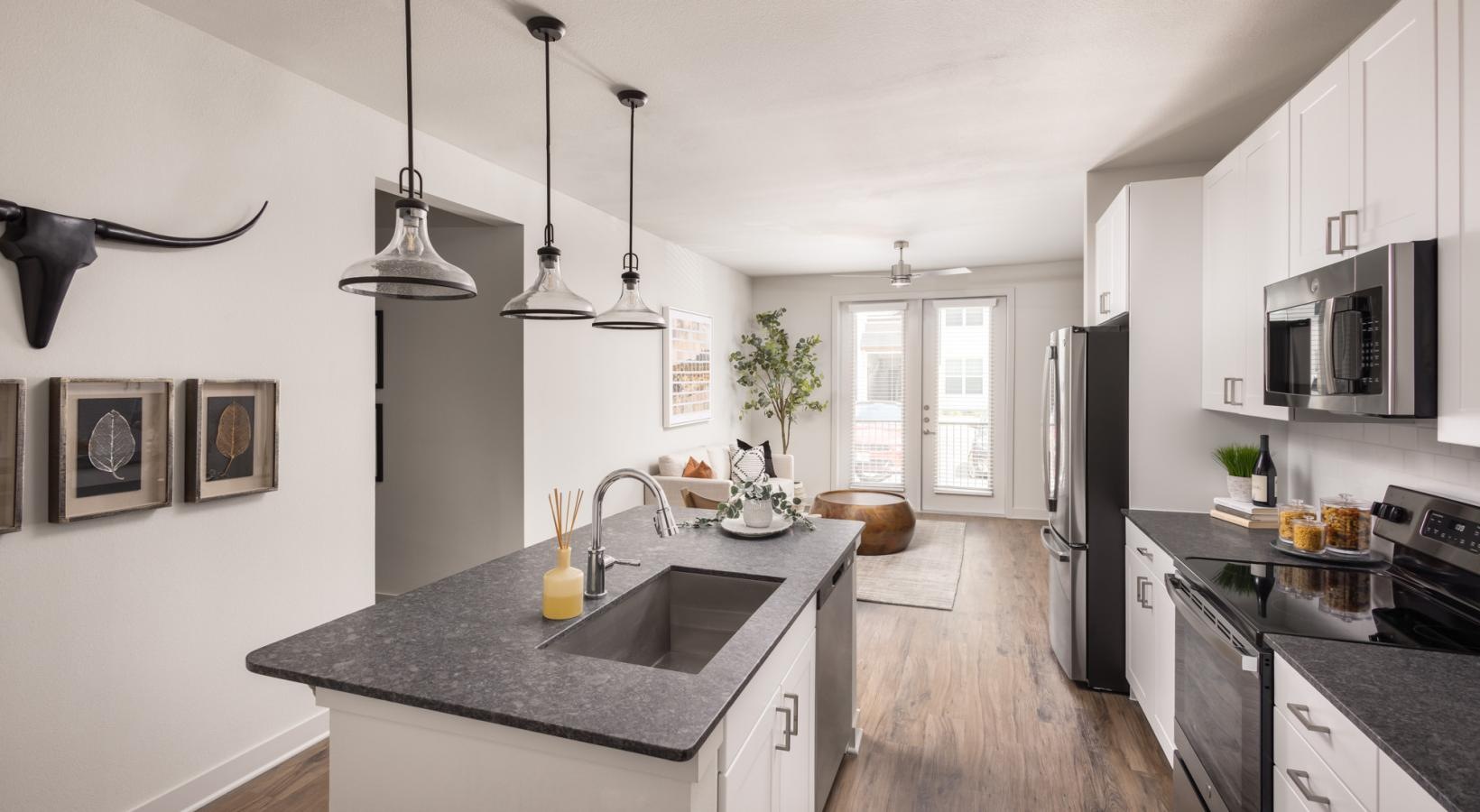 Well-lit kitchen with ample counter space