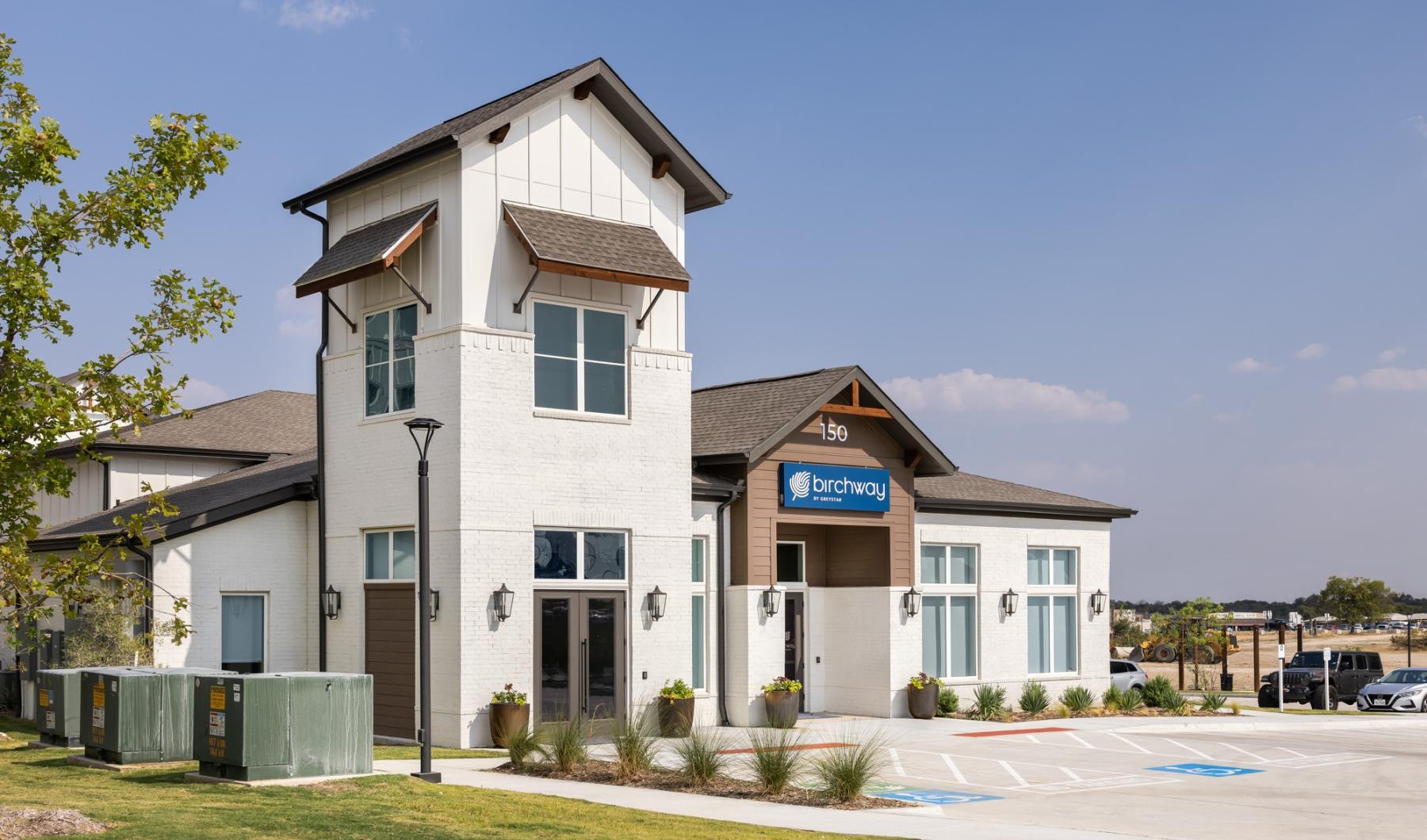 a building with a sign on it